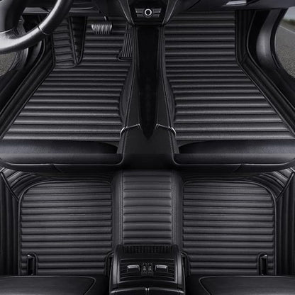 Custom Making Car Floor Mats Compatible with Audi BMW Mercedes-Benz Toyota Lexus Honda Infiniti Nissan Hyundai Kia All Models 2005-2026 (Striped Black)