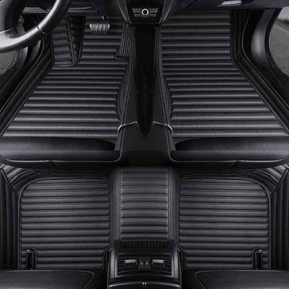 Custom Making Car Floor Mats Compatible with Audi BMW Mercedes-Benz Toyota Lexus Honda Infiniti Nissan Hyundai Kia All Models 2005-2026 (Striped Black)