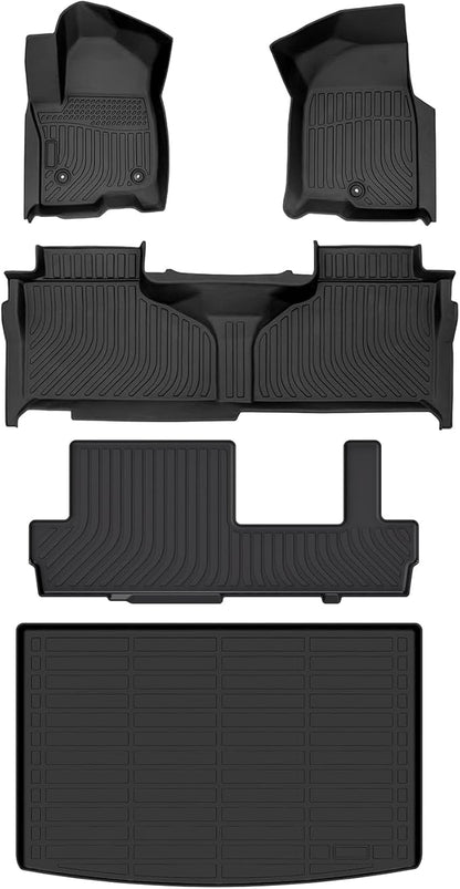 Cartist Floor Mats & Cargo Liner Custom Fit for 2021-2025 2026 Chevy/Chevrolet Suburban & GMC Yukon XL 8 Seat Accessories All Weather Cargo Liners Carpet (2nd Row Bench Seats)
