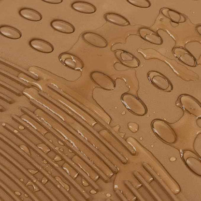 BDK Beige Heavy Duty Front & Rear Rubber Floor Mats Universal Liners for Car SUV Van & Truck, All Weather Protection with Anti-Slip Nibs, Fit Contours of Most Vehicles