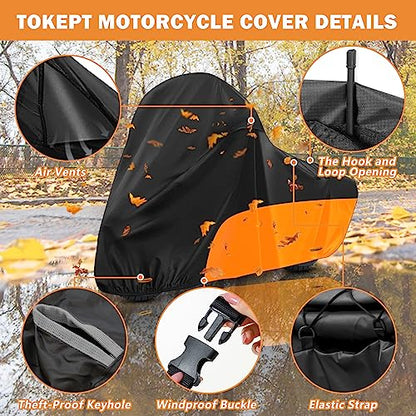 Motorcycle Cover Heavy Duty for Touring Side Box Models