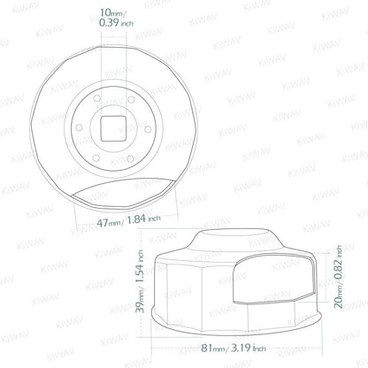 KiWAV Oil Filter Cap Wrench Tool compatible for 1984-2021 Harley Spin-on Oil Filters (Except '15-later XG) Twin Cam Oil Filters with 76 x 14 Flutes (Crank Sensor)