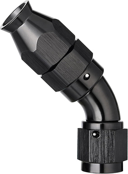 EVIL ENERGY 4AN 45 Degree PTFE One Piece Full Flow End Hose Fitting Aluminum Black