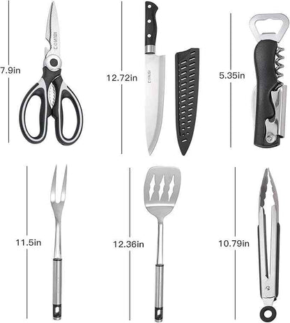 Camping Cookware Storage Bag - Camping Cooking Utensils Set Bag Camping Tool Portable Storage Bag Suitable for Knife, Fork, Spoon, Chopping Board, Chef's Knife,Kitchenware Storage