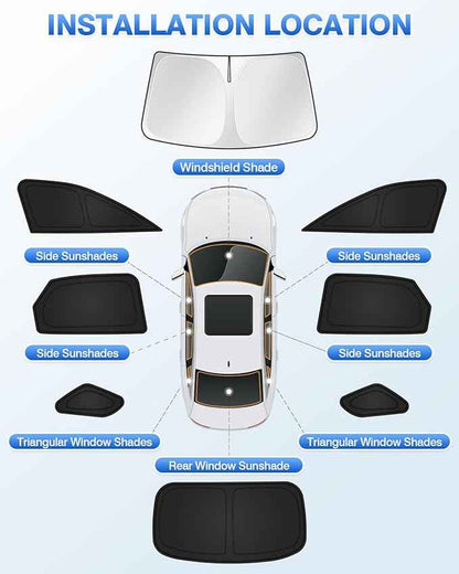 Sunshades for 2023-2025 2026 Lexus RX Accessories Windshield Sun Shade Side Rear Window Shade Cover Sun Visor Shield Privacy Protection for Camping Keep Vehicle Cool Black 8PCS