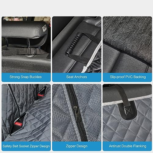 Grey Dog Car Seat Cover for Back Seat X