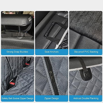 Grey Dog Car Seat Cover for Back Seat X