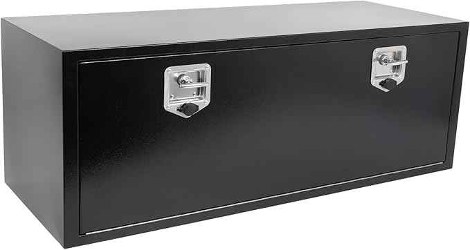 SCITOO 48" Iron Truck Bed Tool Box,Heavy Duty Crossover Storage for Most Full Size Pickups,Lockable Weatherproof Chest,Fits 48"WX18"DX18"H Truck Beds,Easy Access to Load and Unload