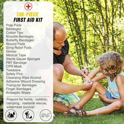 Car Roadside Emergency Kit with Jumper Cables Air Compressor