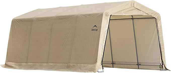 ShelterLogic Peak Style Roof Instant Garage Carport Car Canopy with Steel Frame and Waterproof UV-Treated Cover