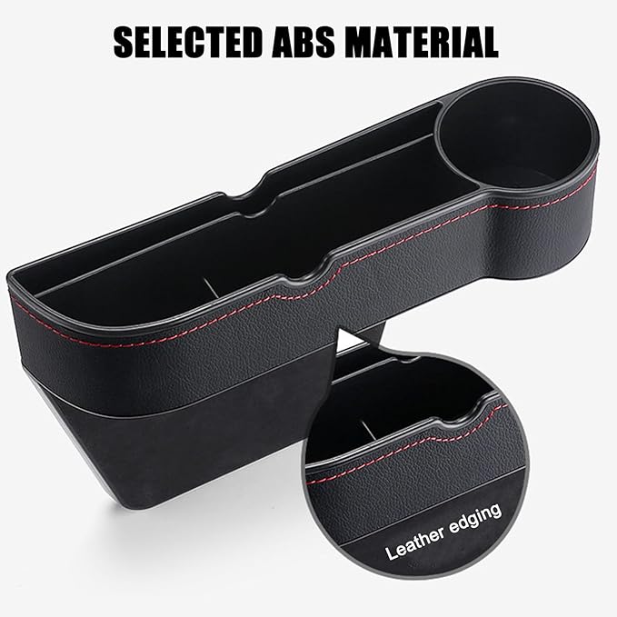 Car Seat Gap Filler Organizer for Tesla Model 3/Model S/Model X/Model Y/Cybertruck/Roadster Seat Organizer Auto Leather Cup Holder Gap Organizer,Coffee-1pcs