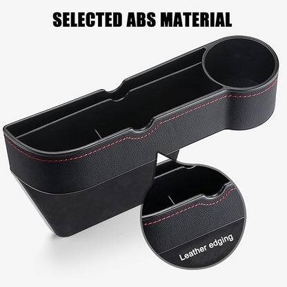 Car Seat Gap Filler Organizer for Tesla Model 3/Model S/Model X/Model Y/Cybertruck/Roadster Seat Organizer Auto Leather Cup Holder Gap Organizer,Coffee-2pcs