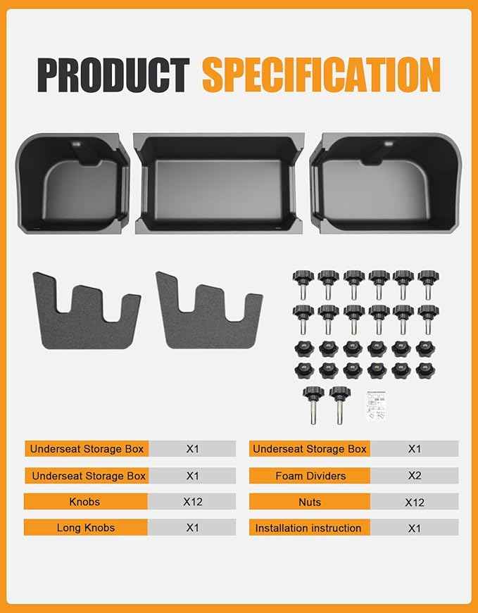 KINGGERI Under Seat Storage Boxes Compatible with 2015-2026 Ford F-150 F150 SuperCrew Cab, 2017-2026 Ford F-250 F-350 F-450 F-550 Super Duty, Upgraded Rear Under Back Seat Cargo Tool Box Organizer