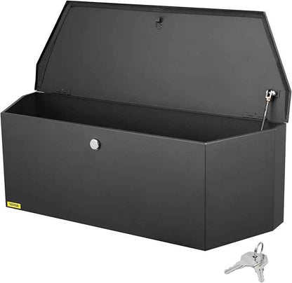 VEVOR Trailer Tongue Box, Heavy Duty Trailer Tongue Tool Box Storage Organizer with Lock & Keys, Utility Tool Chest for Pickup Truck Bed, RV, SUV, Off-Road Vehicle, Steel, 36" x 12" x 12"