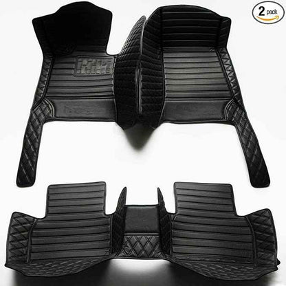 Custom Making Car Floor Mats Compatible with Audi BMW Mercedes-Benz Toyota Lexus Honda Infiniti Nissan Hyundai Kia All Models 2005-2026 (Striped Black and Black)
