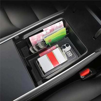 GGCLIMAX Car Organizers And Storage Car Central Control Armrest Box Storage Tray Compatible with Tesla Model 3/Y 2021-2025 ABS Plastic Organizer Accessories