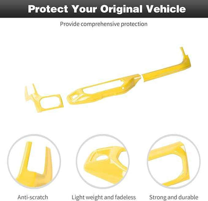 CheroCar for JL Center Console Headlight Air Conditioning Control Panel & Co-Pilot Handle Panel Interior Accessories fit for Jeep Wrangler JL JLU 2024+,Yellow