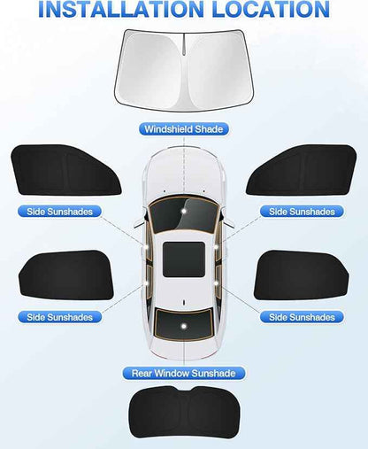 Sunshade for 2021-2025 2026 Chevrolet/Chevy Trailblazer Windshield Sun Shade Side Rear Window Shade Cover Sun Visor Shield Privacy Protection Keep Vehicle Cool Black 6PCS