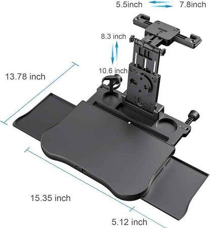 [Upgraded] Car Seat Table with Expandable Tray - Car Desk for Laptop Car Backseat Mount, Car Trays for Eating with Non-Slip Pad/Phone&Tablet Holde, Car Accessories for Writing/Laptop/Dining/Work