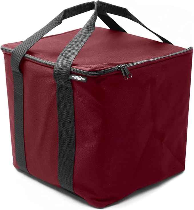 Car Cooler Bag for Trunk Organizer – Insulated Thermal Carrier for Groceries, Trips & Outdoor Use, Leak-Resistant Insert – Cherry