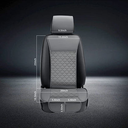 Leather Car Seat Covers Front 2PC Waterproof Universal Fit Gray