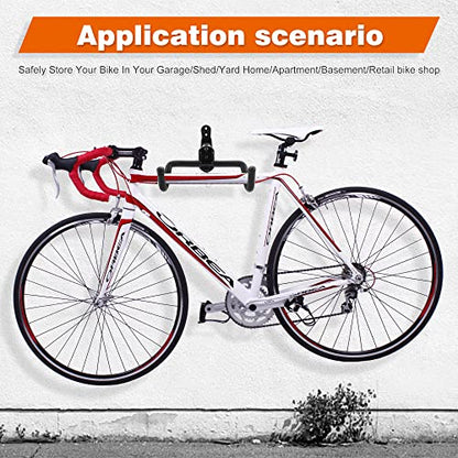2PACK Bike Rack Garage Bike Wall Mount Bicycle Wall Hanger Bike Hook Bike Storage Rack for Indoor Storage Bike Horizontal Hanger Bicycle Wall Mount Bicycle Wall Rack (2 Count)
