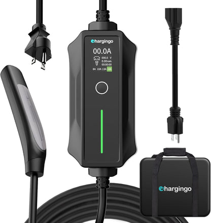 Tesla Charger Level 1-2 EV Charger,120V-240V,16A, NEMA 5-15 & 6-20 Plug,25FT