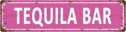Tequila Bar Vintage Metal Tin Sign, Street Sign, Home Decor, Room Decor, Wall Decor, Bathroom Decor, Bar Decor, Cafe Decor, Garage Decor, 16 x 4 Inch