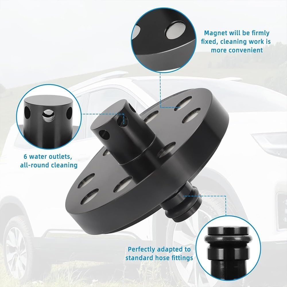 O-Ring Chassis Cleaner Flusher Kit,360° Spinning Nozzle, Undercarriage Cleaner with Quick Coupling, Efficient Wheel Arches/Undercarriage Cleaner Powerful Cleaning in Hidden Areas for All Car (4pc) - AutoBay