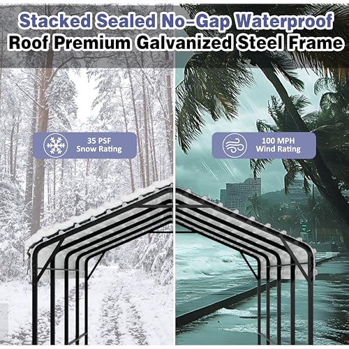 JY QAQA 12 x 20 ft Metal Carport
