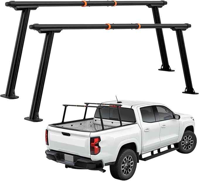 Truck Ladder Rack, Universal Aluminum Truck Bed Rack for Pickup,Adjustable Length 70-79 in,Height 28In,Real 800LB Capacity Truck Bed Rack Set for Kayak, Surfboard, Lumber, Ladder