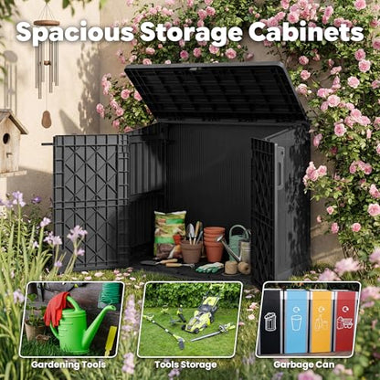 Waterproof Outdoor Storage Box 36 Cu Ft with Lockable Doors