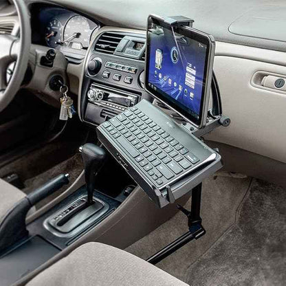 ARKON Mounts -Tablet And Keyboard Tray Combo Car Mount | Tablet Holder For Car | Professional-Grade Durability | Easy Installation | Keyboard Tray | Fits iPad and Samsung Tablets
