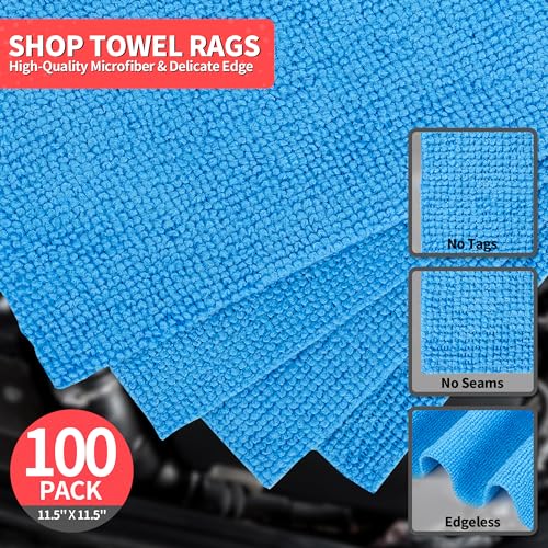 Shop Towels 100 Pack Microfiber Towels for Cars (100 Count)
