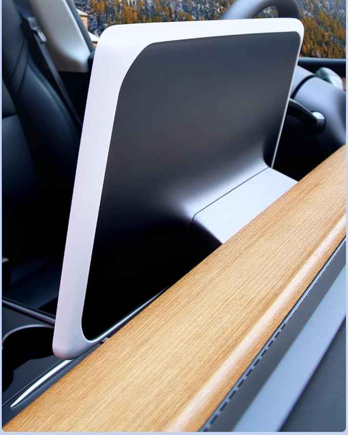 Center Console Screen Protector Frame Compatible with Tesla Model 3 Model Y 2025 2024 2023 2022 2021 2020 Display Decoration Interior Accessories, Silicone Grey