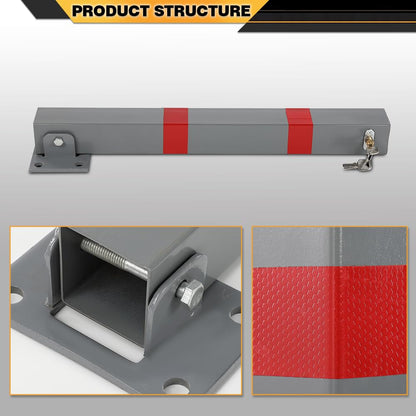 Folding Parking Barrier Lockable Car Bollard Driveway Safety Security Post