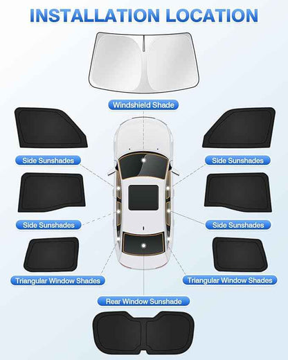 Sunshades for 2024 2025 2026 Toyota Land Cruiser Prado 250 Accessories Windshield Sun Shade Side Rear Window Shade Cover Sun Visor Shield Privacy Protection Keep Vehicle Cool Black 8PCS
