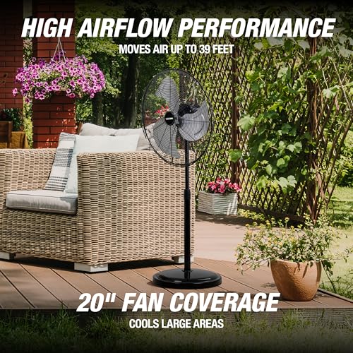 44887 Adjustable 20 Inch Oscillating Pedestal Fan 3