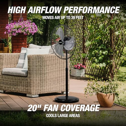 44887 Adjustable 20 Inch Oscillating Pedestal Fan 3