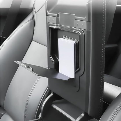GGCLIMAX Car Organizer Compatible with Tesla Model Y Launch 2025 and Model 3 Highland 2024 Armrest Hidden Storage Box Magnetic and Slide Types ABS Interior Organizer(Magnetic Box)