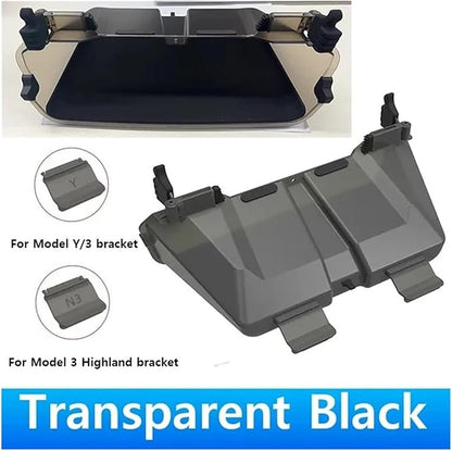 Compatible for Tesla Model Y Model 3 Highland Under Screen Storage Tray Storage Box Behind The Screen Storage Box Car Accessories(Transparent Black)