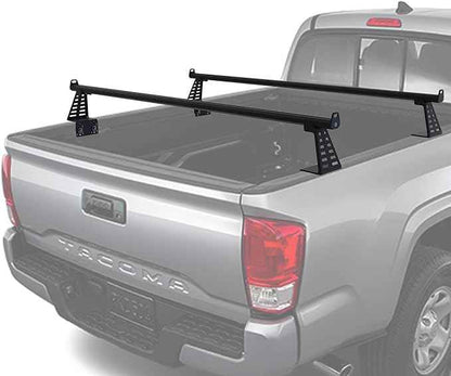 Adjustable 65.4”Heavy Duty Truck Bed Rack Cross Bars（2PCS） for Mid-Size Trucks with Soft Roll-Up, Hard Rolling,Tri-Fold, Retract Hard Tonneau Covers|Aluminum Cross Bars|Fits Kayak Racks, Bike Racks
