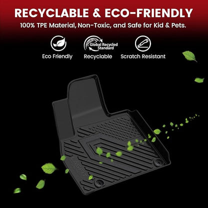 LASFIT Floor Mats & Backrest Mats & Cargo Mats for Hyundai Palisade 7/8 Seats 2025 2024 2023 2022 2021 2020, All Weather TPE Custom Fit Floor Liners for Palisade Full Set Car Mats Accessoires, Black
