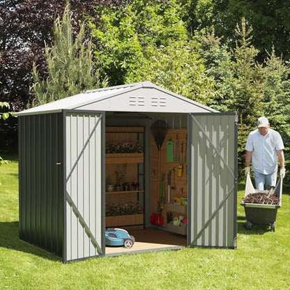 Metal Outdoor Storage Shed 6 x 8 FT Metal Shed with Lockable Door