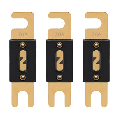 70A ANL Fuse 70 Amp Inline Blade Fuses 32V for Car Audio Inverter Automotive Stereo (Pack of 3 pcs)