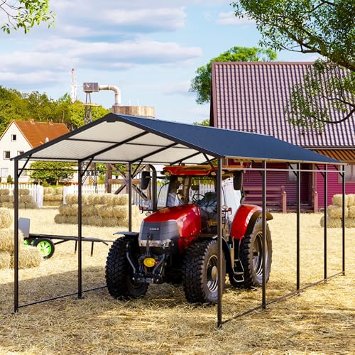 10'x20' Carport with Galvanized Vertical Tile Roof