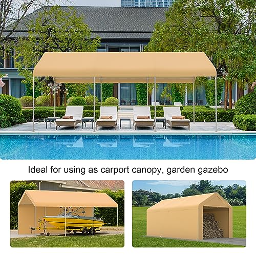 Carport 10'x20' Heavy Duty Car Canopy Portable Garage with Removable Sidewalls & Doors for Truck Boat Car Port