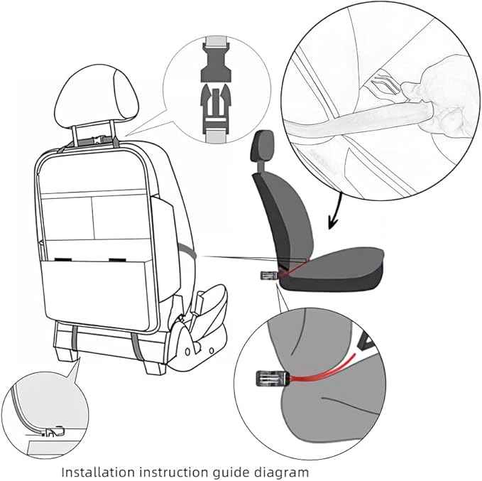 Seat Back Protector + Large Capacity Pocket Storage Organizer,Preventing the Impact of Children Stepping on the Seat Backrest (Black)