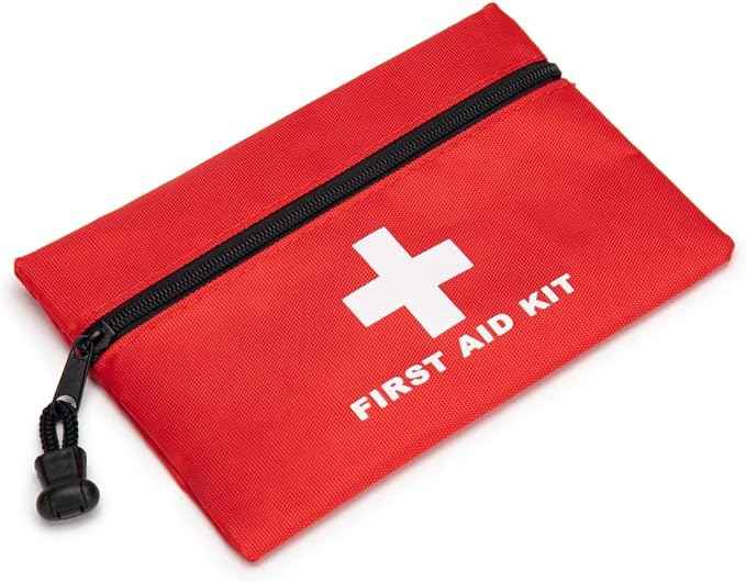 Red Emergency Pouch - Small Travel Rescue Pouch for Car, Home, Office, Kitchen, Outdoors - Empty First Aid Bag (6.3x4.3 4pcs)