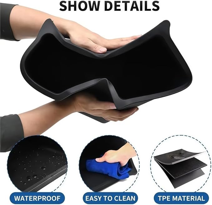GGCLIMAX Car Organizers And Storage Trunk Side Storage Box Compatible with Tesla Model 3 ABS Rear Organizer 1 Pair Black Car Trunk Accessories Road Trip Essentials(Only Cover plate)